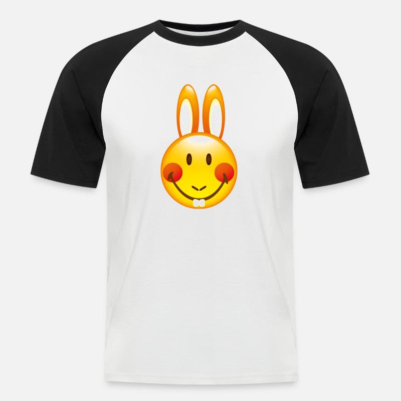 Smiley Bunny - Miesten lyhythihainen baseballpaita - valkoinen/musta