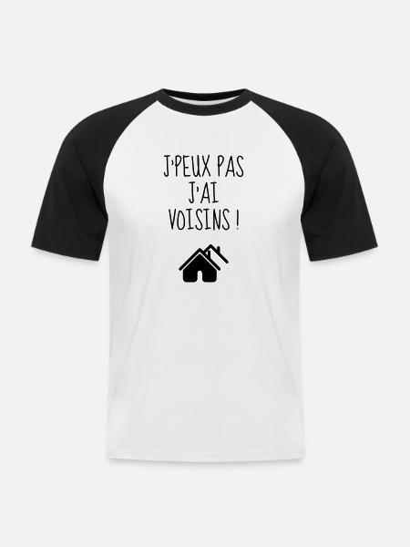 Nachbar / Nachbarschaft / Nachbarin / Haus - Männer Baseball-T-Shirt - Weiß/Schwarz