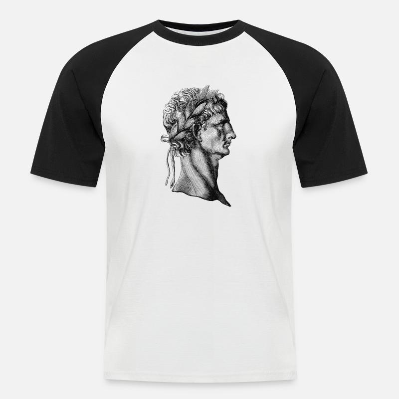 Julius Caesar - Schwarz - Männer Baseball-T-Shirt - Weiß/Schwarz