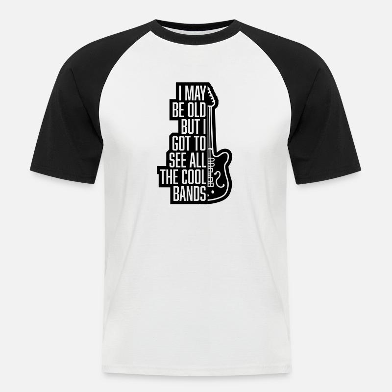 I may be old - Männer Baseball-T-Shirt - Weiß/Schwarz
