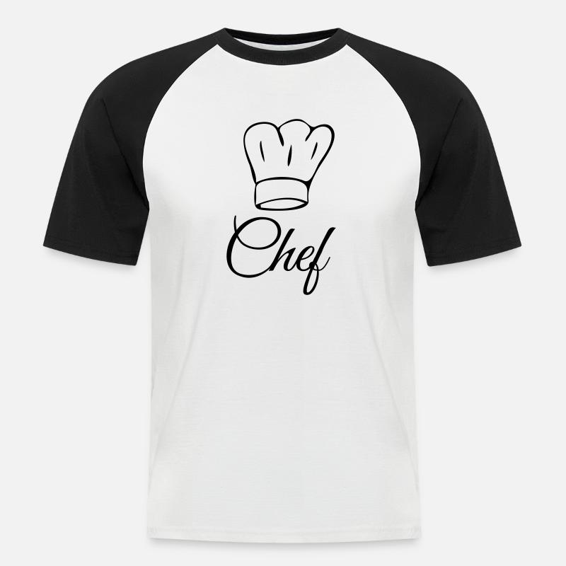 Küchenchef Koch Chef - Männer Baseball-T-Shirt - Weiß/Schwarz