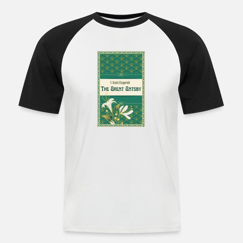 Fitzgeralds Der große Gatsby - Männer Baseball-T-Shirt - Weiß/Schwarz