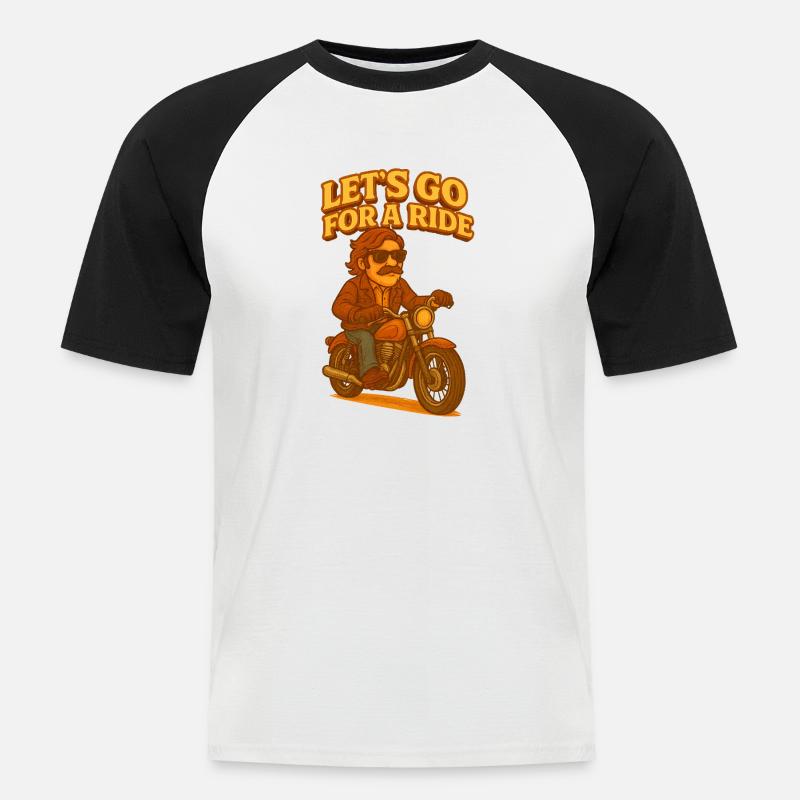 Auf geht's zu einer Fahrt - Männer Baseball-T-Shirt - Weiß/Schwarz