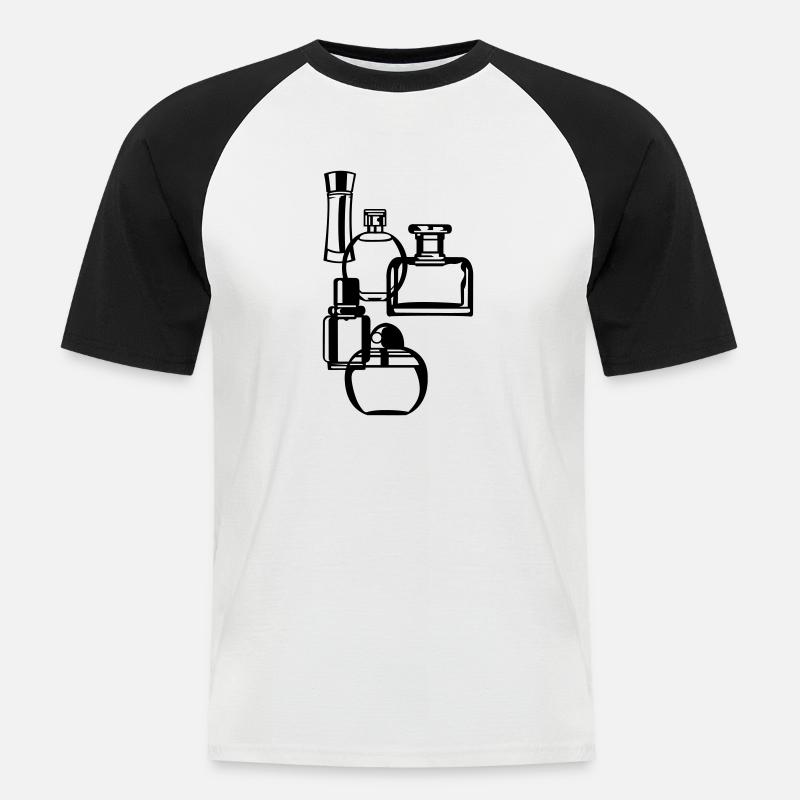 Parfüm - Männer Baseball-T-Shirt - Weiß/Schwarz