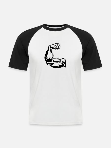 Biceps - T-shirt baseball manches courtes Homme - blanc/noir