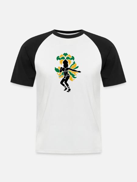 Samba - T-shirt baseball manches courtes Homme - blanc/noir