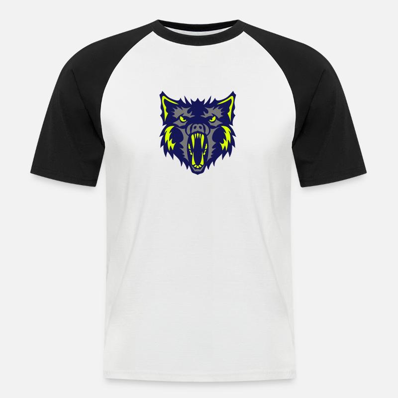 Werwolf Werwolf Wolf 2 - Männer Baseball-T-Shirt - Weiß/Schwarz