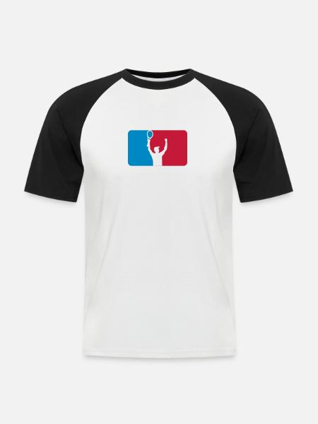 Tennisspieler - Männer Baseball-T-Shirt - Weiß/Schwarz