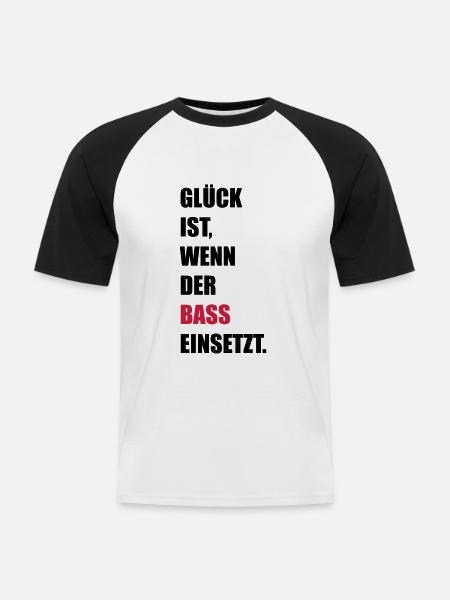 Bass - Männer Baseball-T-Shirt - Weiß/Schwarz