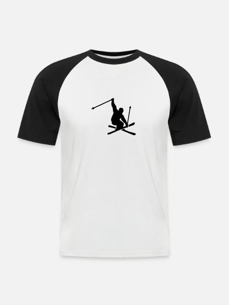 Ski - T-shirt baseball manches courtes Homme - blanc/noir