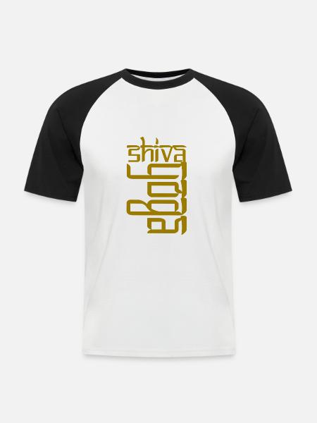 shiva yoga - Männer Baseball-T-Shirt - Weiß/Schwarz