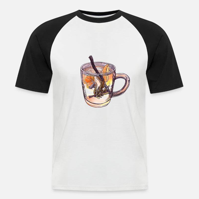 Aquascape Betta Tea Eistee - Männer Baseball-T-Shirt - Weiß/Schwarz