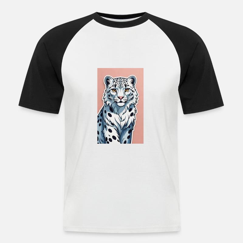 Snow Leopard | Leopard | Predator - Men's Baseball T-Shirt - white/black