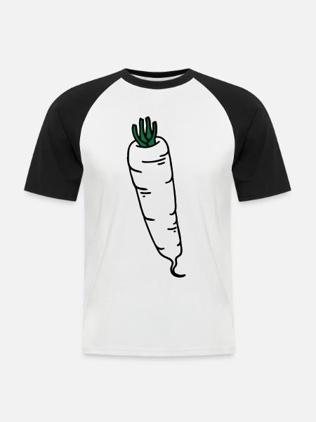 Radish radis - Men's Baseball T-Shirt - white/black