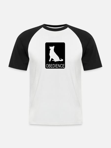Obendience - Männer Baseball-T-Shirt - Weiß/Schwarz