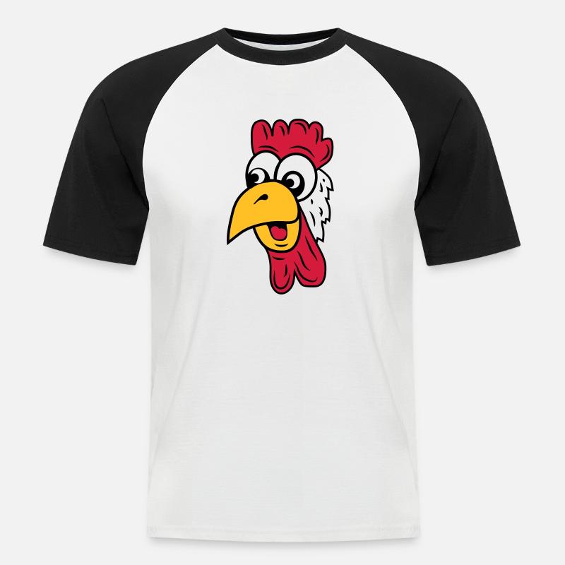 hahn - Männer Baseball-T-Shirt - Weiß/Schwarz