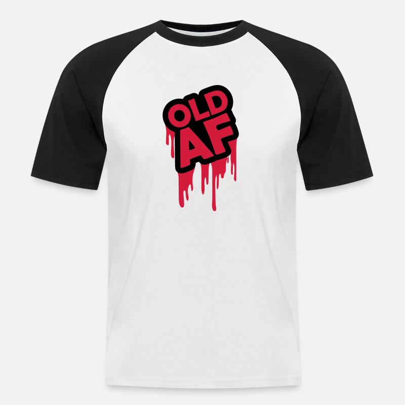 old AF Text Logo - Men's Baseball T-Shirt - white/black