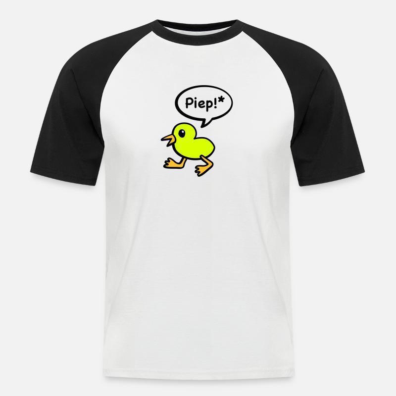 piepvogel - Männer Baseball-T-Shirt - Weiß/Schwarz