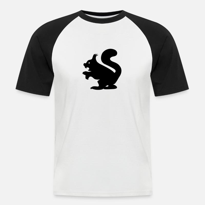 Killer Squirrel - Böses Eichhörnchen - Männer Baseball-T-Shirt - Weiß/Schwarz