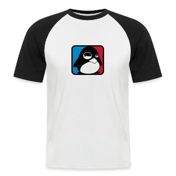 TUX Leauge, LINUX - T-shirt baseball manches courtes Homme - blanc/noir - Devant - Nik (191cm)