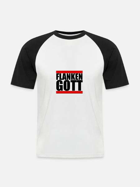 Flankengott Fußballspieler Mittelfeld Außen flanke - Männer Baseball-T-Shirt - Weiß/Schwarz