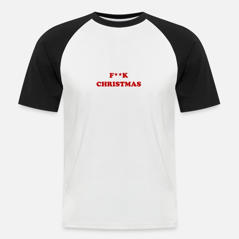 F**K Noël - T-shirt baseball manches courtes Homme - blanc/noir