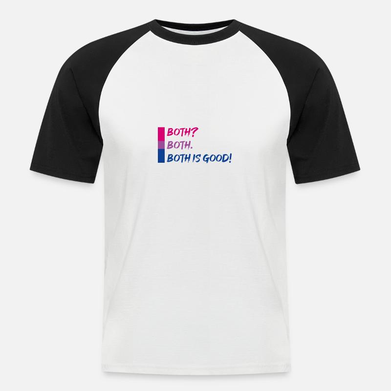 Both ? Both. Both, c’est bon! - T-shirt baseball manches courtes Homme - blanc/noir