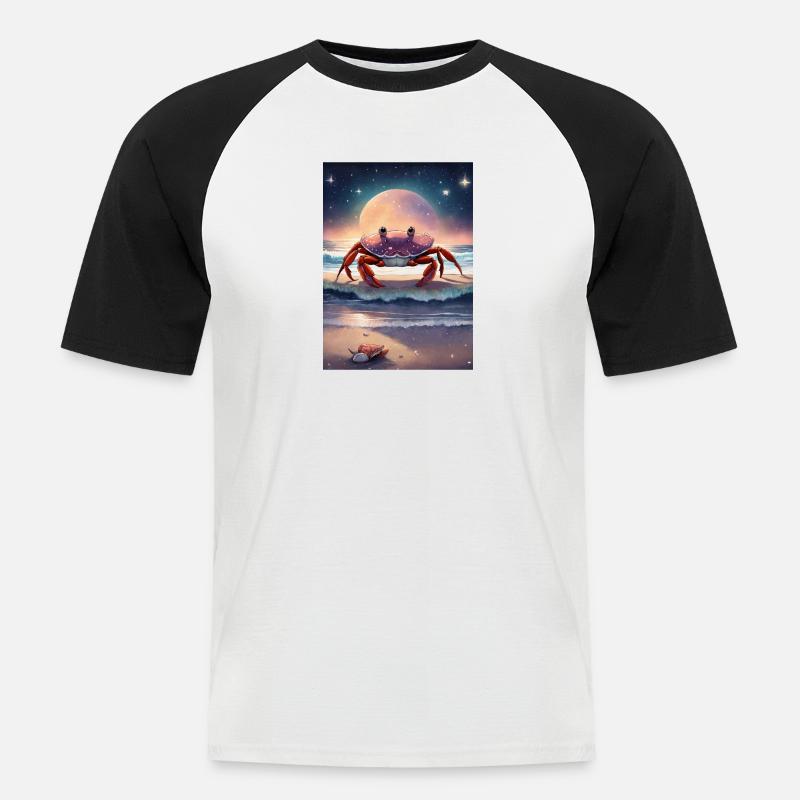 Sternzeichen Krebs - Männer Baseball-T-Shirt - Weiß/Schwarz