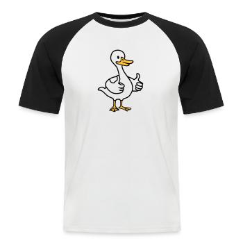 Oie - T-shirt baseball manches courtes Homme - blanc/noir - Devant - Nik (191cm)