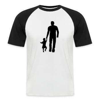 Father and daughter - Männer Baseball-T-Shirt - Weiß/Schwarz - Vorne - Nik (191cm)