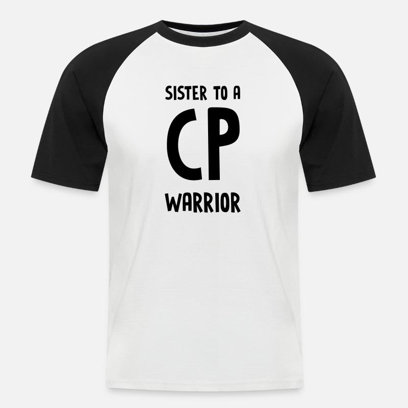 Schwester CP Warrior - Männer Baseball-T-Shirt - Weiß/Schwarz