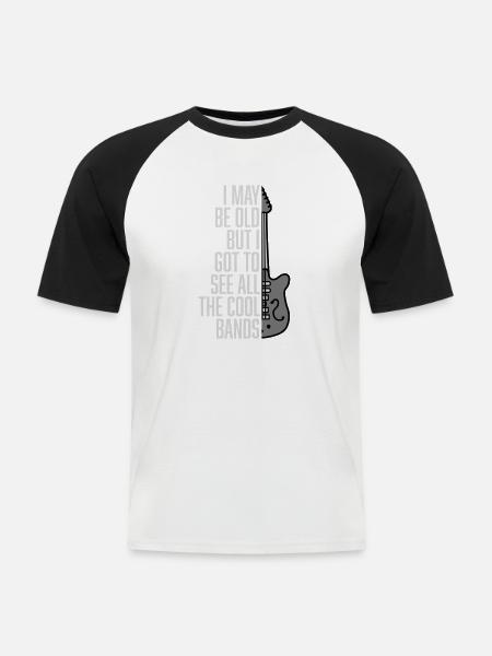 I may be old - Men's Baseball T-Shirt - white/black