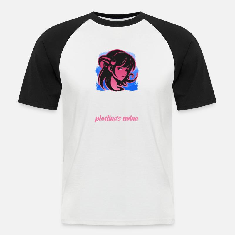 Character´s Shine plotline´s twine - Männer Baseball-T-Shirt - Weiß/Schwarz