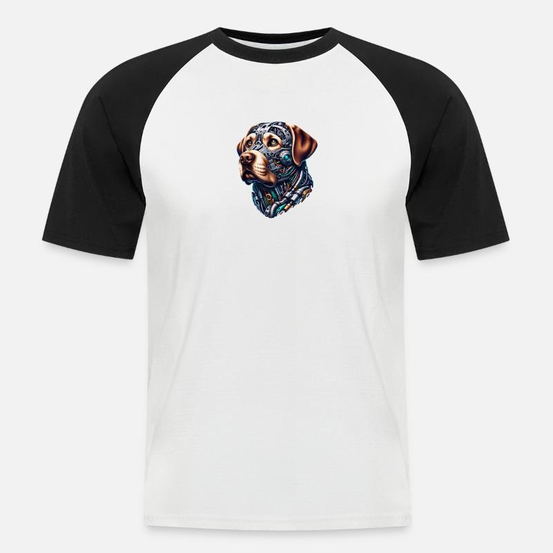 Labrador Retriever Android Design - Männer Baseball-T-Shirt - Weiß/Schwarz