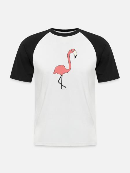 Flamant - T-shirt baseball manches courtes Homme - blanc/noir