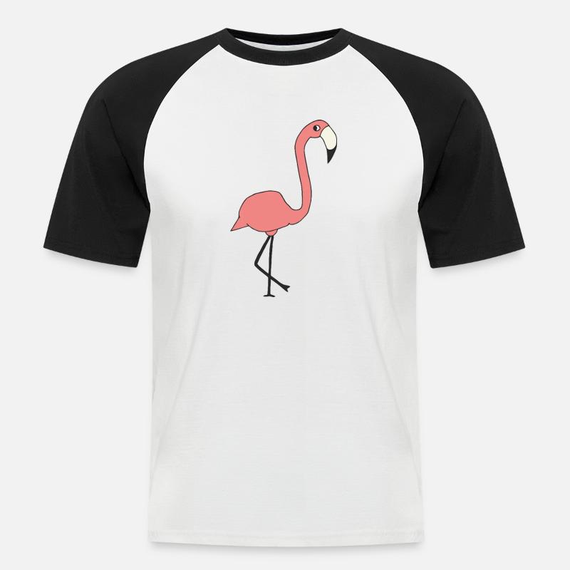 flamingo - Männer Baseball-T-Shirt - Weiß/Schwarz
