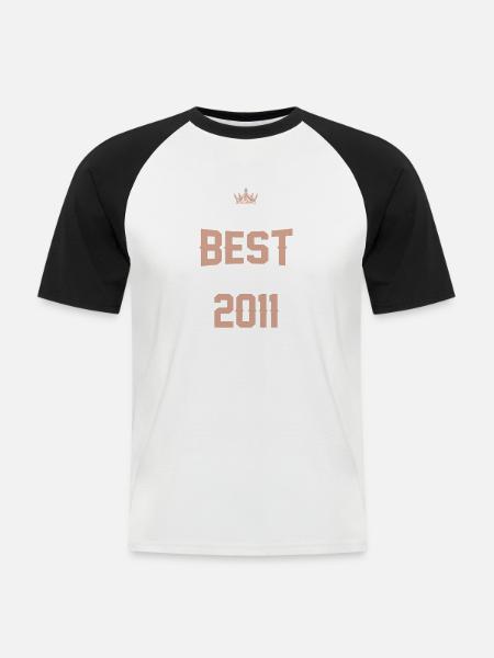2011 best of - Männer Baseball-T-Shirt - Weiß/Schwarz
