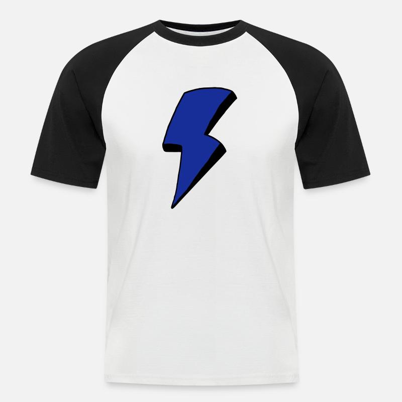 Flash - Männer Baseball-T-Shirt - Weiß/Schwarz