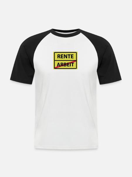 arbeit rente - Männer Baseball-T-Shirt - Weiß/Schwarz