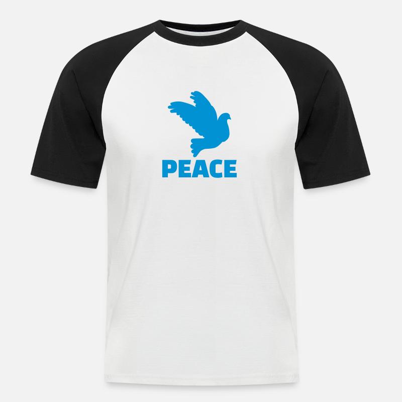 Peace - Männer Baseball-T-Shirt - Weiß/Schwarz