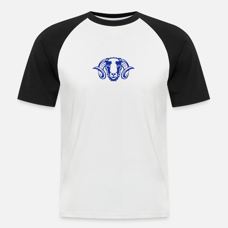Widderhorn Widder Sternzeichen 2 - Männer Baseball-T-Shirt - Weiß/Schwarz