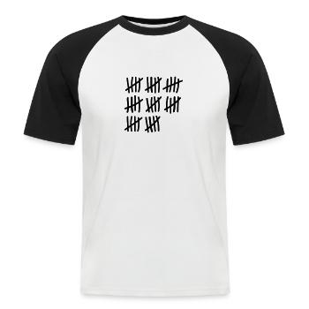 40 Geburtstag - Männer Baseball-T-Shirt - Weiß/Schwarz - Vorne - Nik (191cm)