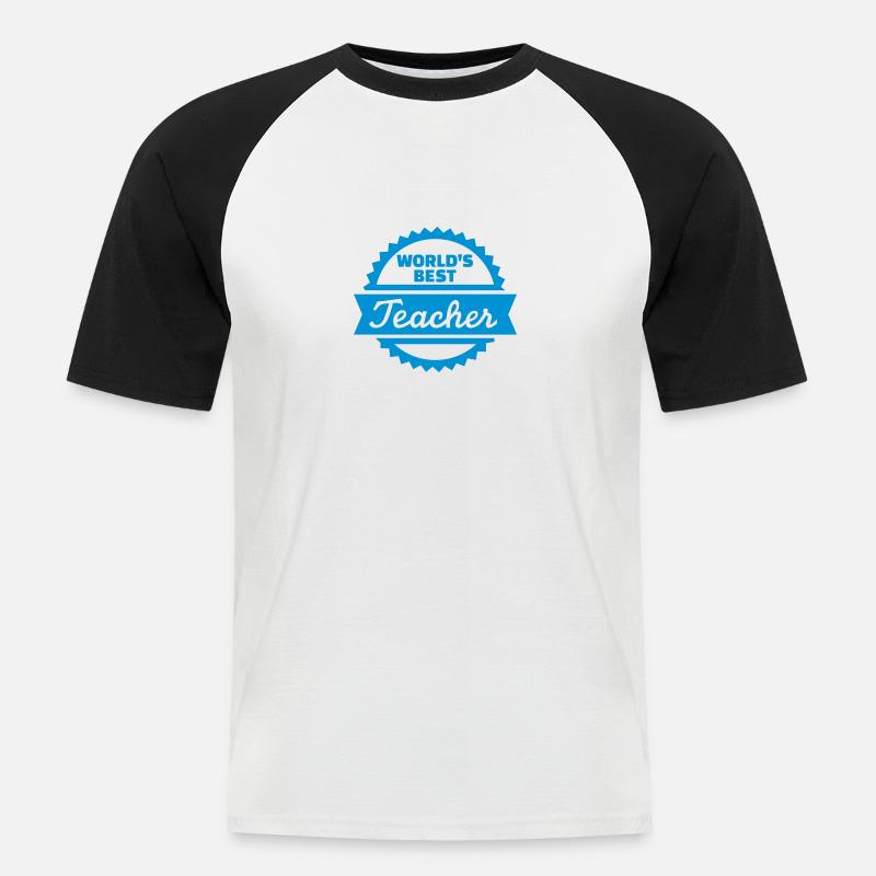 Lehrer - Männer Baseball-T-Shirt - Weiß/Schwarz