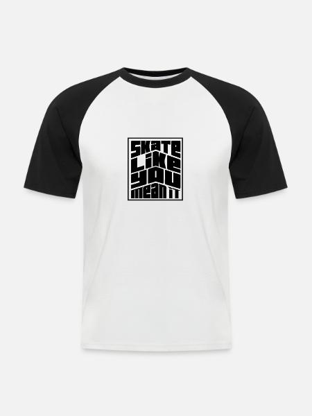 inline skates, inline skate Shirt, - Männer Baseball-T-Shirt - Weiß/Schwarz