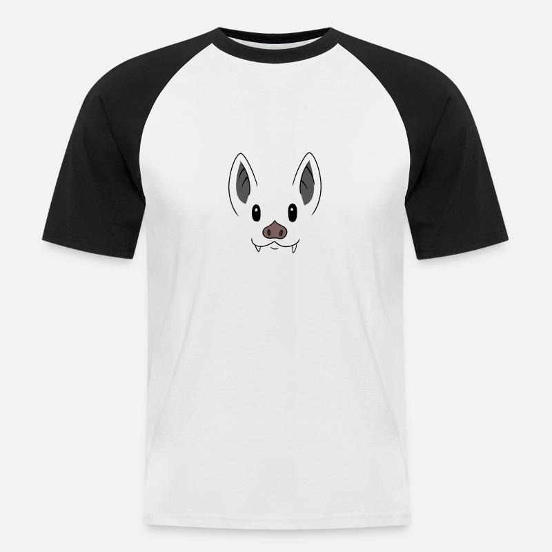 Camicia per bambini bat face bat head - Maglia da baseball a manica corta da uomo - bianco/nero