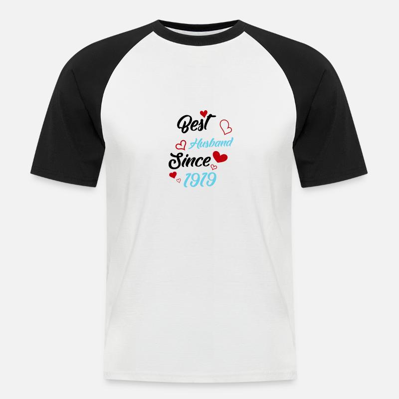Bester Ehemann seit 1919 Hochzeit - Männer Baseball-T-Shirt - Weiß/Schwarz