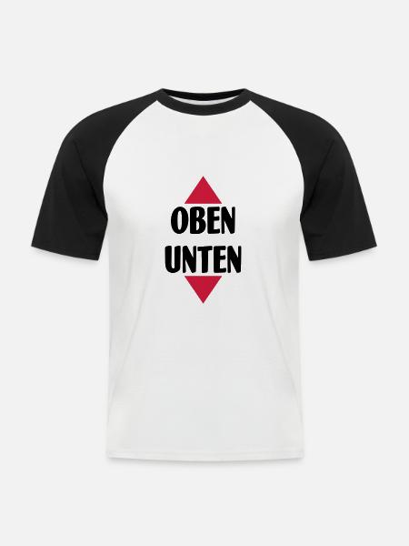 Oben unten - Männer Baseball-T-Shirt - Weiß/Schwarz