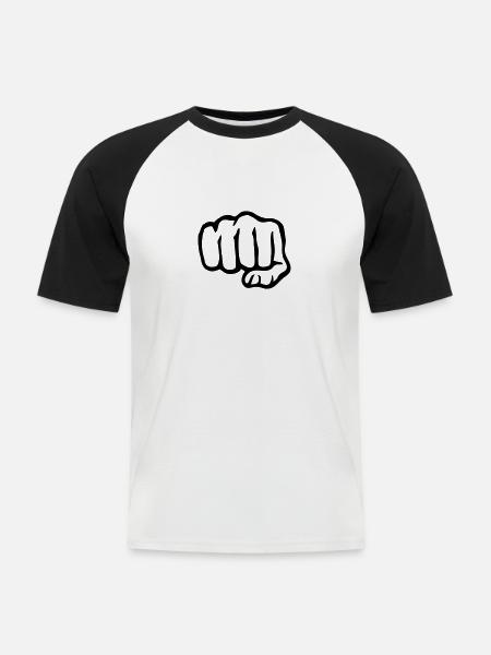 Faust - Männer Baseball-T-Shirt - Weiß/Schwarz