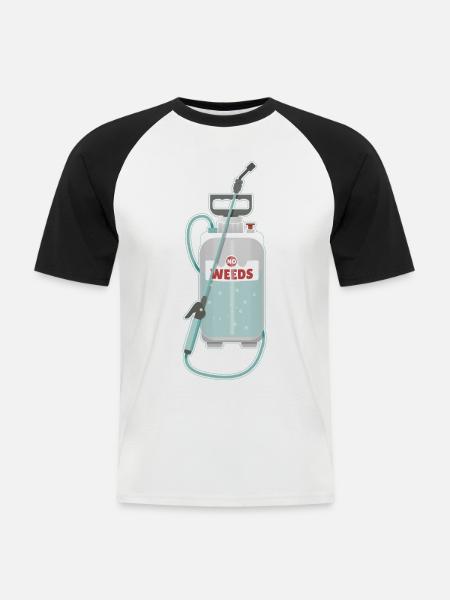 Gärtner Unkraut Sprühflasche - Männer Baseball-T-Shirt - Weiß/Schwarz