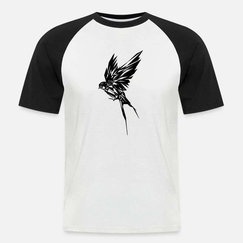 Schwalbe - Männer Baseball-T-Shirt - Weiß/Schwarz